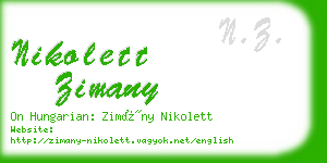 nikolett zimany business card